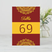 gouden mandala tafel nummer kaart (Staand voorkant)