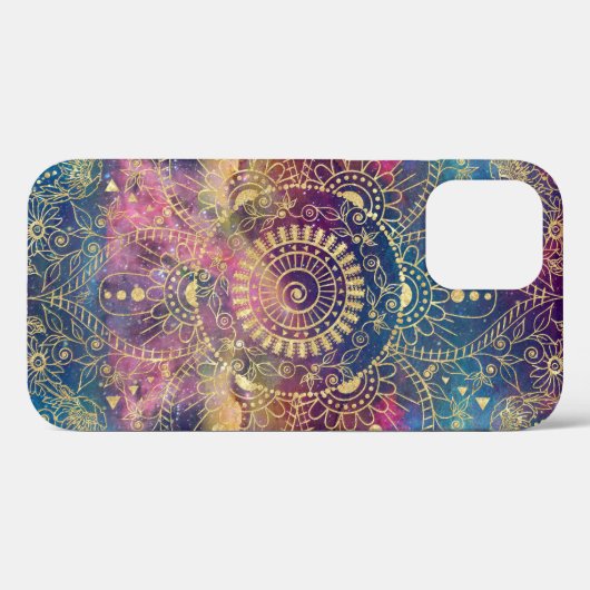 Gouden Mandala Waterverf kleurrijke nevel Case-Mate iPhone Case (Achterkant (horizontaal))
