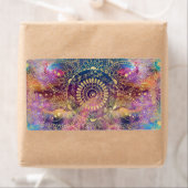 Gouden Mandala Waterverf kleurrijke nevel Etiket (Insitu)