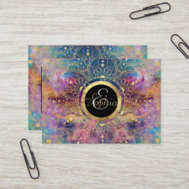 Gouden Mandala Waterverf kleurrijke nevel Visitekaartje