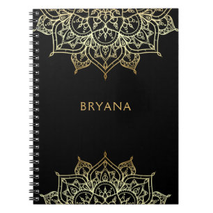 Gouden Mandala Zwarte Chic Glamour Moderne Glamour Notitieboek