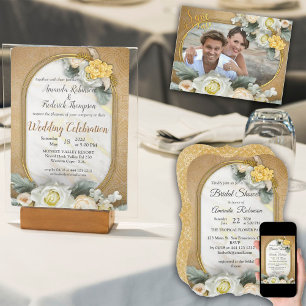 Gouden mandala's van verschillende geometrische ci RSVP kaartje