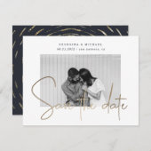 gouden manuscript één foto sparen het datumbriefka (Voorkant / Achterkant)