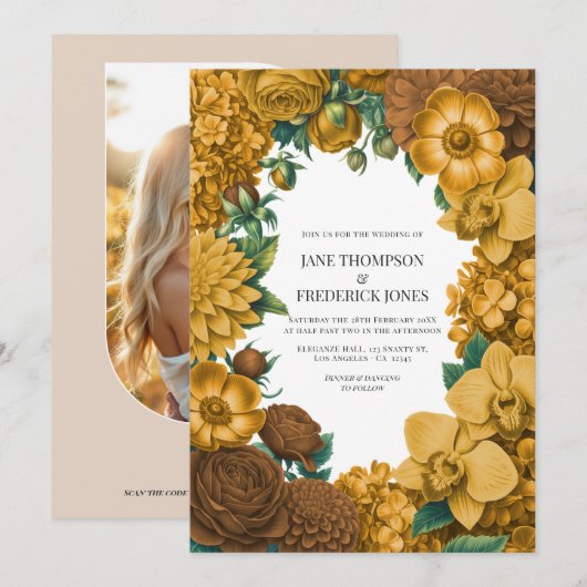 Gouden Marigold, Terra Honing & Umber Specerijen B Kaart (Voorkant / Achterkant)