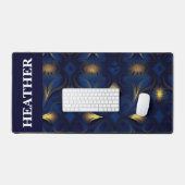 Gouden Marine Fractal Monogram Naam Bureaumat (Keyboard & Muis)