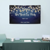 Gouden marine Oudejaarsavond feest sprankelend Spandoek (Beurs)