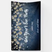 Gouden marine Oudejaarsavond feest sprankelend Spandoek (Verticaal)