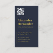 Gouden marineblauw haar make-up foto Initiaal QR-c Visitekaartje (Achterkant)