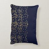 Gouden Marineblauwe M. en Mevr. Monogram Wedding Accent Kussen (Achterkant (Verticaal))