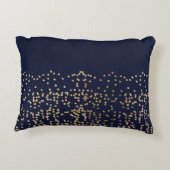 Gouden Marineblauwe M. en Mevr. Monogram Wedding Accent Kussen (Achterkant)