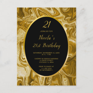Gouden Marmer Agate 21e Verjaardag Briefkaart