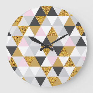 Gouden marmer, geometrische naadloze textuur grote klok
