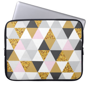 Gouden marmer, geometrische naadloze textuur laptop sleeve
