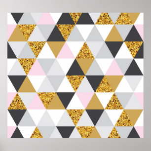 Gouden marmer, geometrische naadloze textuur poster