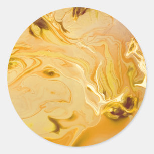 Gouden Marmer Textuur Ronde Sticker