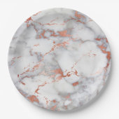 gouden marmer van grijs roos papieren bordje (Voorkant)