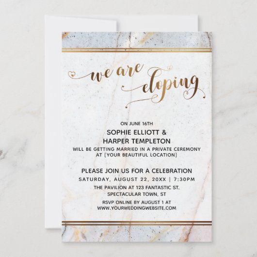 Gouden Marmer Wij Verlaten Ons Gouden Hart Kalligr Kaart (Voorkant)