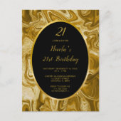 Gouden marmeren agaat 21e verjaardag briefkaart (Voorkant)