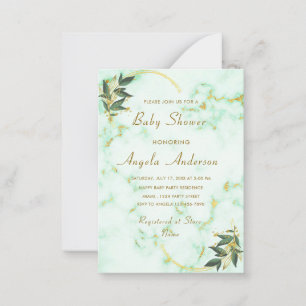 Gouden marmeren babyshower uitnodiging voorbeeld