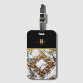 Gouden Marmeren Ontwerp Bagagelabel (Voorkant (verticaal))
