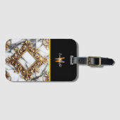 Gouden Marmeren Ontwerp Bagagelabel (Voorkant (horizontaal))