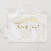 Gouden marmeren script zakelijke bedankkaart (Voorkant / Achterkant)