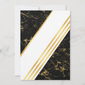 Gouden marmeren strepen typografie zwarte vrijgeze kaart (Achterkant)