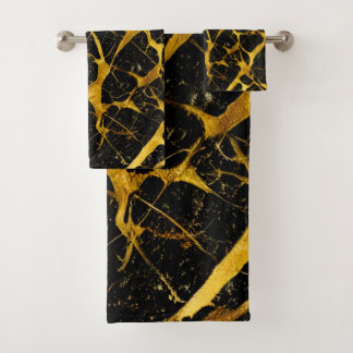 Gouden Marmeren Textuur Naadloos Patroon Bad Handdoek