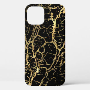 Gouden Marmerende Textuur: Luxe ontwerpelement iPhone 12 Hoesje