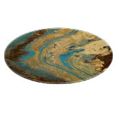 Gouden marmering: blauwe marmeren textuur. snijplank (Hoek)