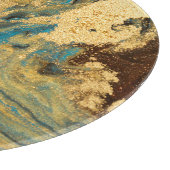 Gouden marmering: blauwe marmeren textuur. snijplank (Hoek)