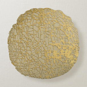 Gouden Marmering: Grunge Textuur Ontwerp Rond Kussen