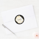 gouden marmermonogram ronde sticker (Envelop)