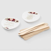 Gouden Marsala Bloemen Boho Huwelijksprogramma Waa Handwaaier (Niet-gemonteerd)