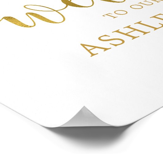 Gouden Marsala Boho Herfst Bruiloft Welkom Poster (Hoek)