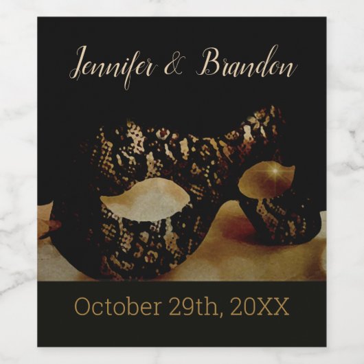 Gouden Masker Wijn Etiket (Enkel label)