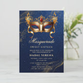 gouden maskerade masker  kaart (Staand voorkant)