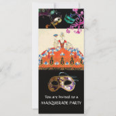 Gouden maskers ORANJE LADY MASQUERADE FEEST Progra Kaart (Voorkant)