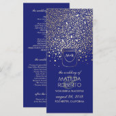 Gouden Mason Jar Fireflies Rustiek Huwelijksprogra Programma (Voorkant / Achterkant)