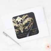Gouden Masquerade Black Party Sticker (Envelop)