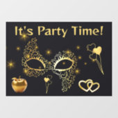 Gouden Masquerade Het is Feesttijd | Raamsticker (Vel)