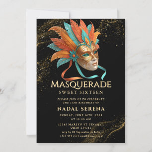 gouden masquerade kaart