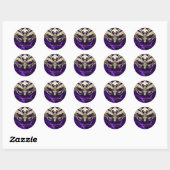 Gouden Masquerade Paarse Bruiloft Sticker (Vel)