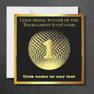 Gouden medaille 1e plaats winnaar felicitatiekaart