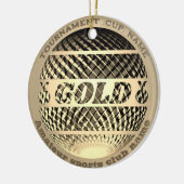 Gouden medaille, 1e plaats winnaar keramisch ornament (Links)