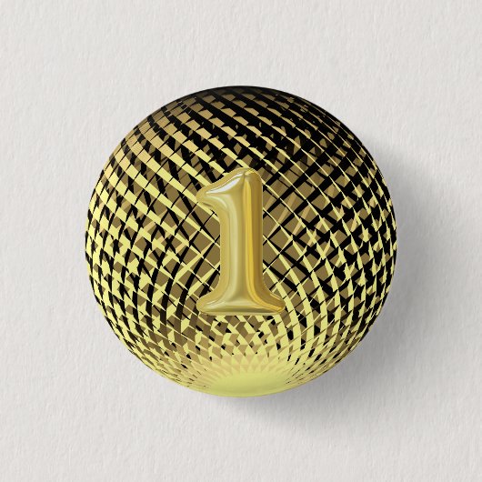 Gouden medaille, 1e plaats winnaar ronde button 3,2 cm (Voorkant)