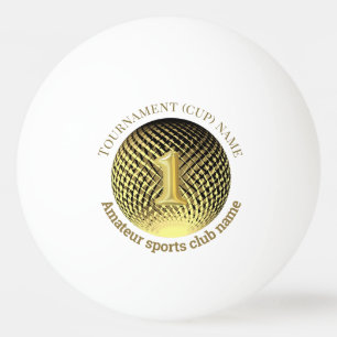 Gouden medaille 1e plaats winnaar tafeltennis pingpongballen