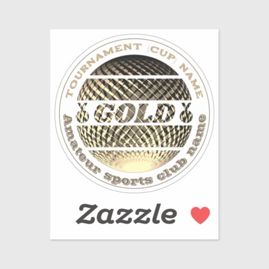 Gouden medaille eerste plaats winnaar kampioen ron sticker (Vel)