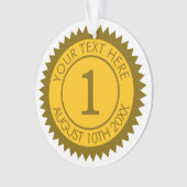 Gouden medaille kampioen winnaar 1e plaats custom ornament (voorkant)