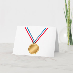 Gouden medaille-onderscheiding met rood-wit-blauwe kaart